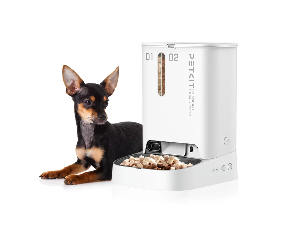 Automatinė šėrykla Petkit YumShare Dual Hopper, baltos spalvos