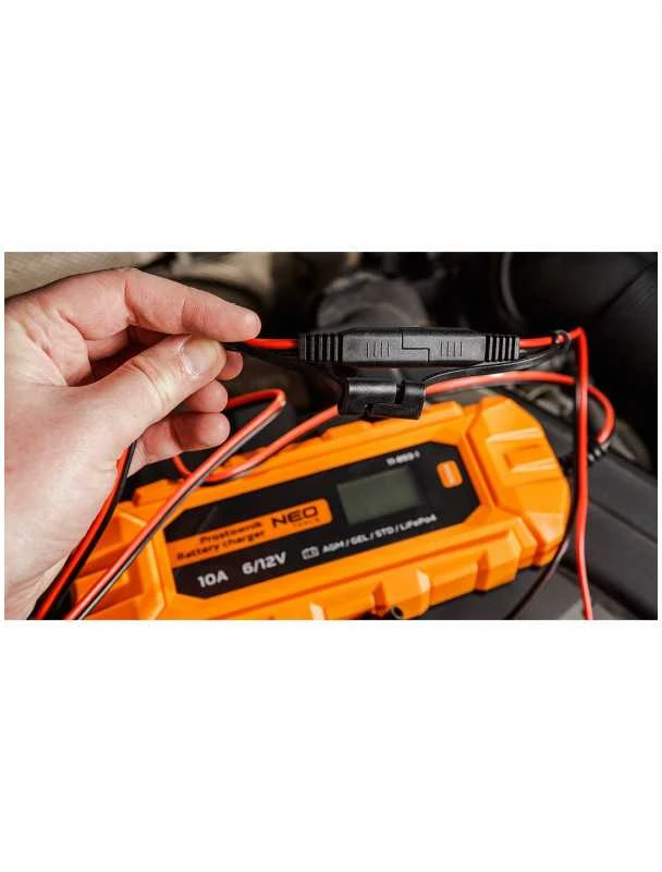 Automatinis akumuliatorių kroviklis NEO 11-893-1 (10A/160W, 3-200Ah, rūgštiniams, AGM, GEL)
