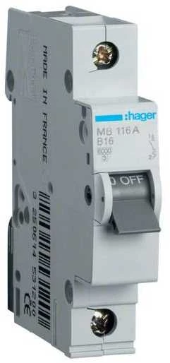 Hager MC116 C16A 1P automatinis jungiklis