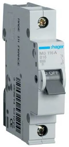 Hager MC116 C16A 1P automatinis jungiklis
