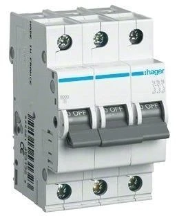 Automatinis jungiklis HAGER, 3P, C, 20A, 6kA, 3 mod.
