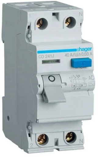 Automatinis jungiklis su srovės nuotėkio rele HAGER, 2P C16A, AC-tipas, 30mA