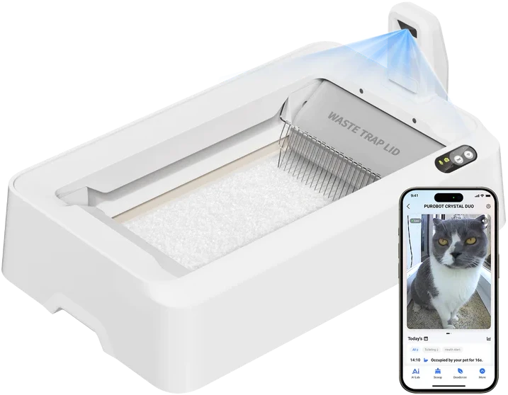 Automatinis katės tualetas Petkit Purobot Purobot Crystal Duo, Baltas