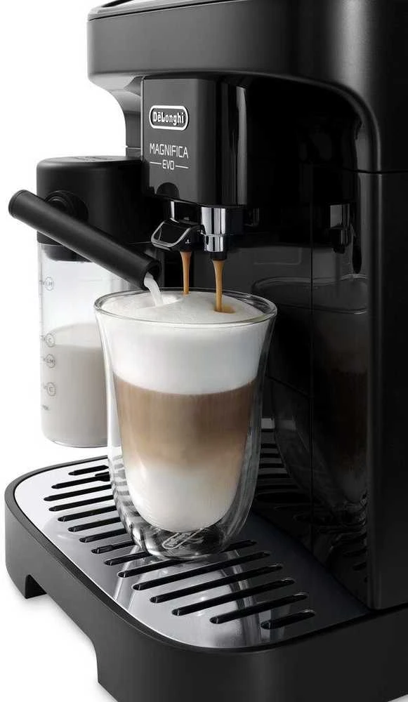 Kavos aparatas Delonghi | | ECAM290.51.B Magnifica Evo | Slėgis 15 bar | Su pieno plakikliu | Automatinis | 1450 W | Juodas