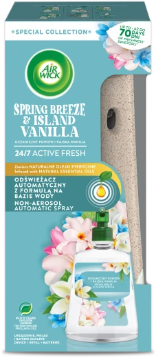 Automatinis oro gaiviklis AIR WICK, su satino ir mėnesienos lelijų kvapo užpildu, 250 ml