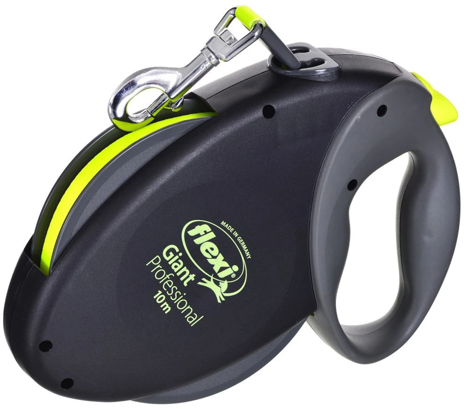Flexi Giant Profesional Automatinis juostinis pavadėlis, 10 m / šunims iki 50kg / spalva: juoda ir pilka