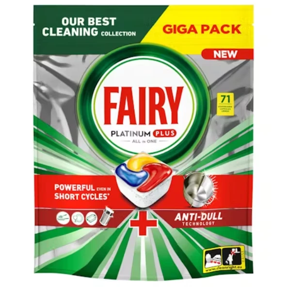 Procter Gamble Fairy Platinum All In One Lemon Indaplovių Tabletės, 100 Tabl.