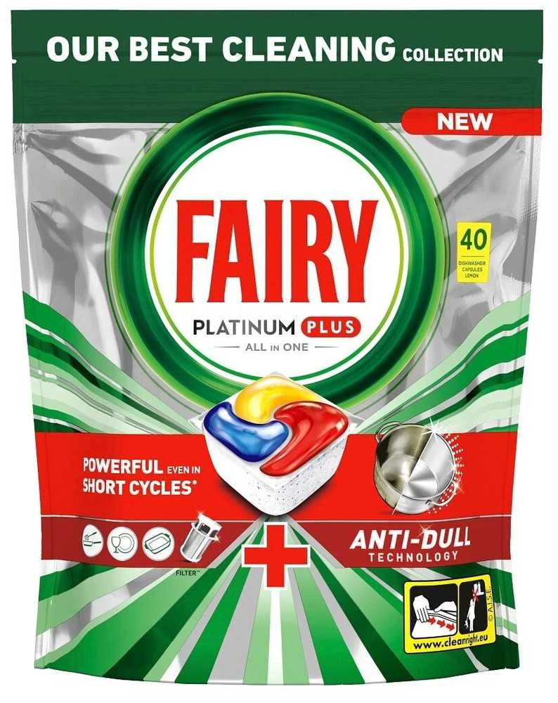 Fairy Platinum Plus All In One Lemon indaplovių tabletės, 40 vnt.