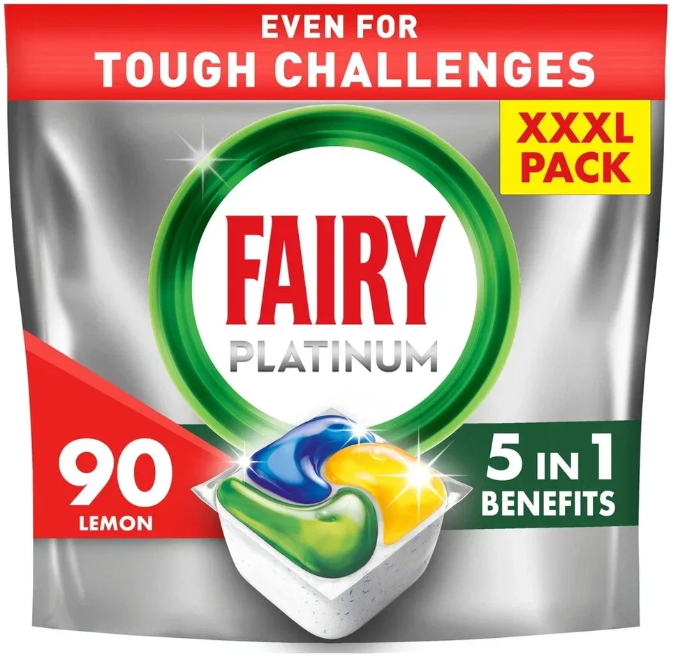 Fairy Platinum Plus All In One Lemon indaplovių tabletės, 40 vnt.