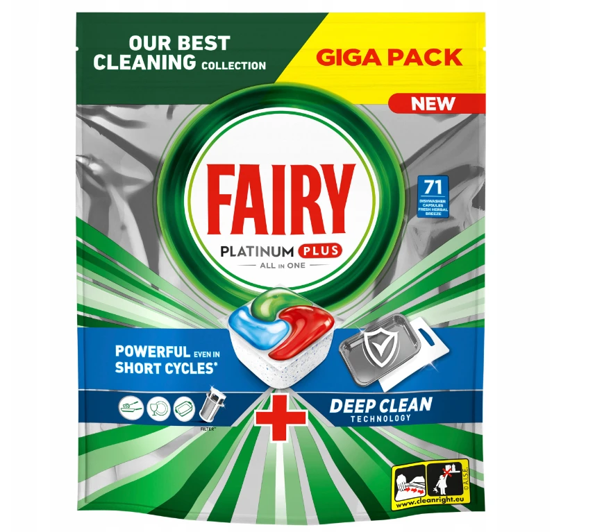 Fairy Platinum Plus All In One Lemon indaplovių tabletės, 40 vnt.