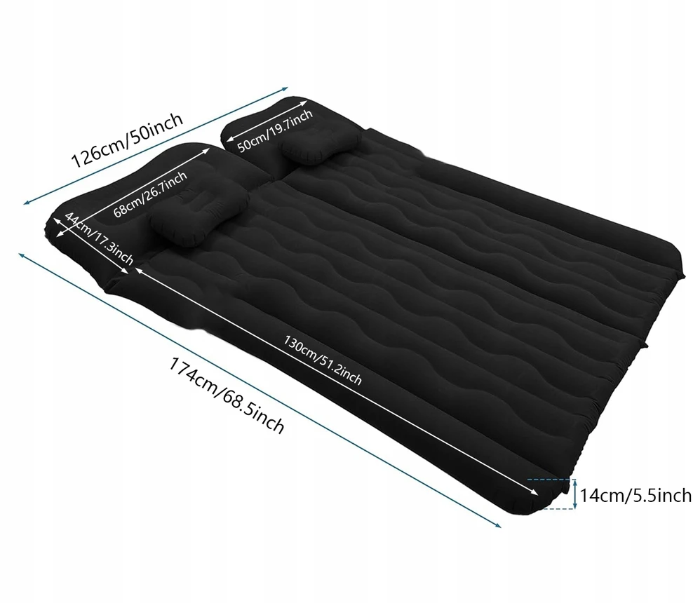 AUTOMOBILINIS ČIUŽINIS XXL 174 x126x14 cm visureigio automobilio lova + SIurblys