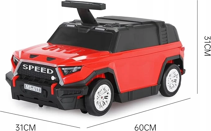 AUTOMOBILINIS lagaminas 3 viename, VAIKŲ AUTOMOBILIS PUSH JOY4KIDS