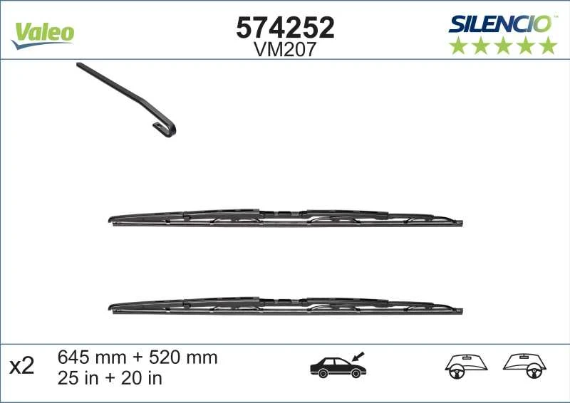 Valytuvai Valeo Silencio 645/520mm