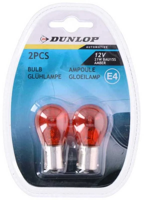 Automobilio lemputė DUNLOP 12V 21W E4, Gintarinė