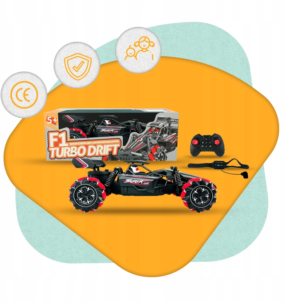 Automobilis nuotoliniu būdu valdomas rankų gestais DIDELIS 46 cm RC automobilis valdomas PLAYIO