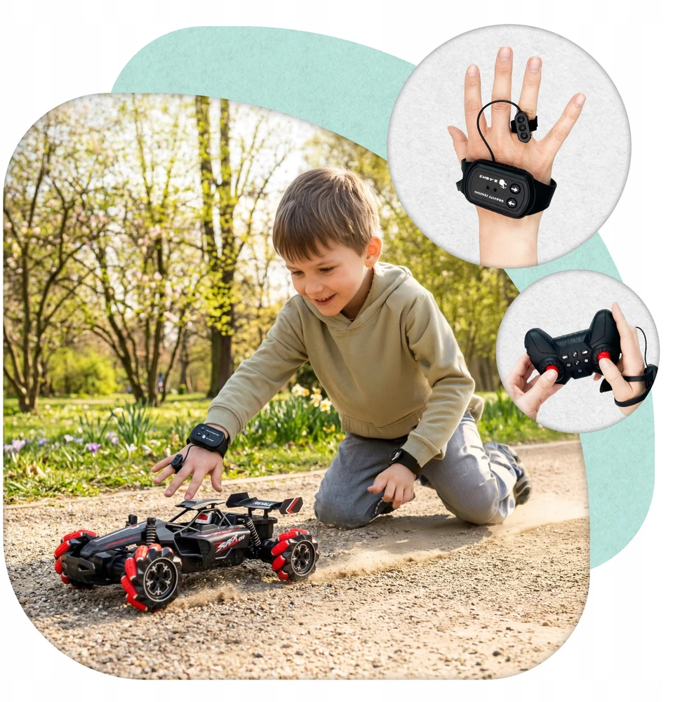 Automobilis nuotoliniu būdu valdomas rankų gestais DIDELIS 46 cm RC automobilis valdomas PLAYIO