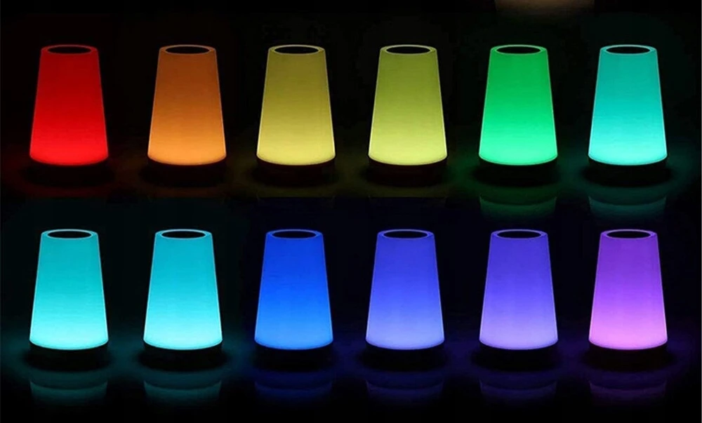 Auxmir Miegamojo naktinė lempa belaidė jutiklinė LED pritemdoma RGB šviesa