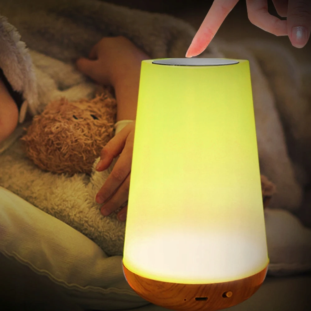 Auxmir Miegamojo naktinė lempa belaidė jutiklinė LED pritemdoma RGB šviesa