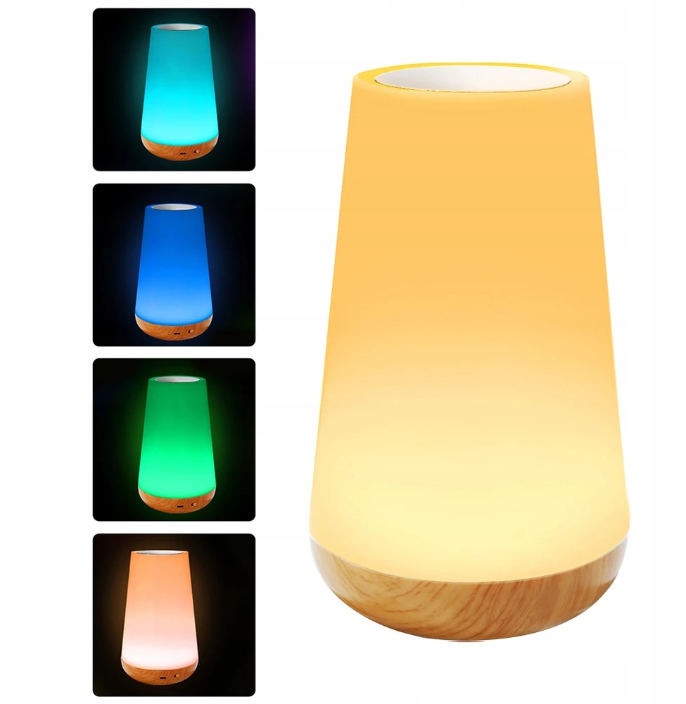 Auxmir Miegamojo naktinė lempa belaidė jutiklinė LED pritemdoma RGB šviesa