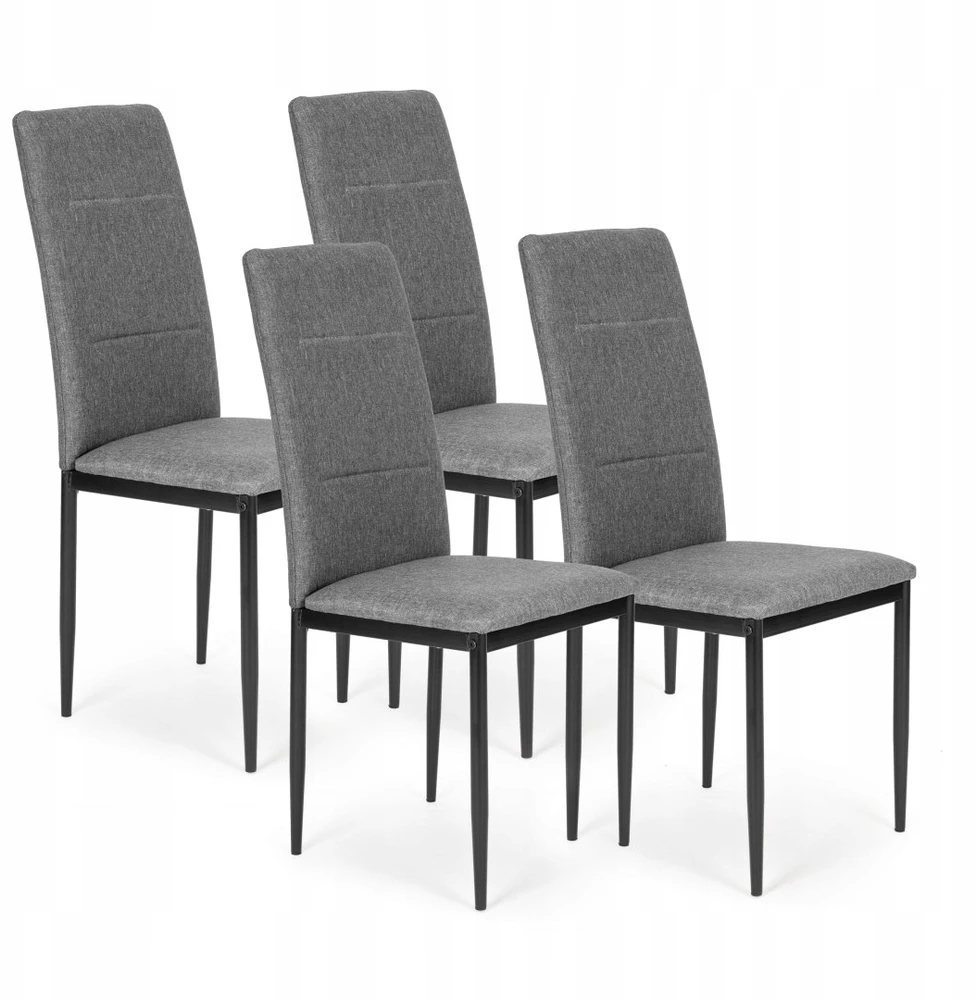 Av0Cado 4 pilkų svetainės valgomojo kėdžių rinkinys, aukštas, elegantiškas, tvirtas