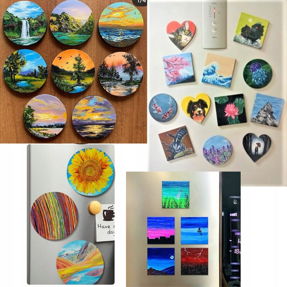 Avec MAGNETINĖ drobė tapybai Kūrybinis rinkinys DIY MAGNETS 5 vnt