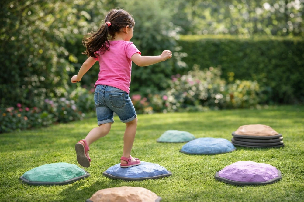 Avec SENSORY TRACK Blokai laiptai akmenys Montessori kliūčių ruožas 12 vnt
