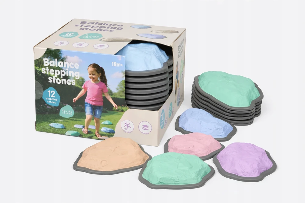 Avec SENSORY TRACK Blokai laiptai akmenys Montessori kliūčių ruožas 12 vnt