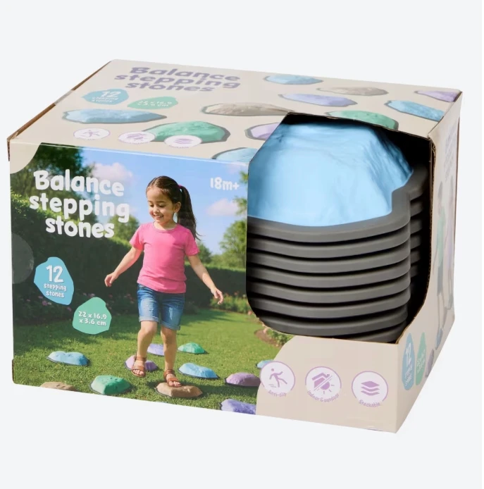 Avec SENSORY TRACK Blokai laiptai akmenys Montessori kliūčių ruožas 12 vnt