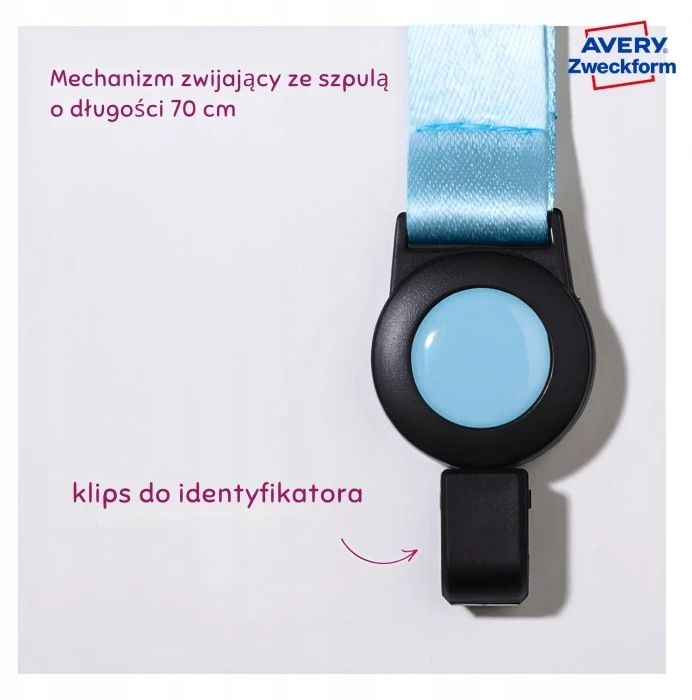 Avery Zweckform Smycz su holderem na kartę Dėklas do Biura, do Szkoły Pastelinis mėlyna