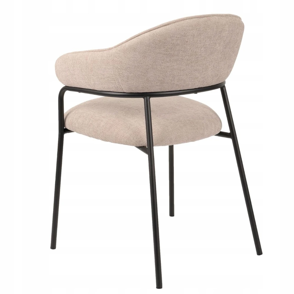 Avida Design Bianca minkšta valgomojo kėdė Loft Living Room, smėlio spalvos porankiai
