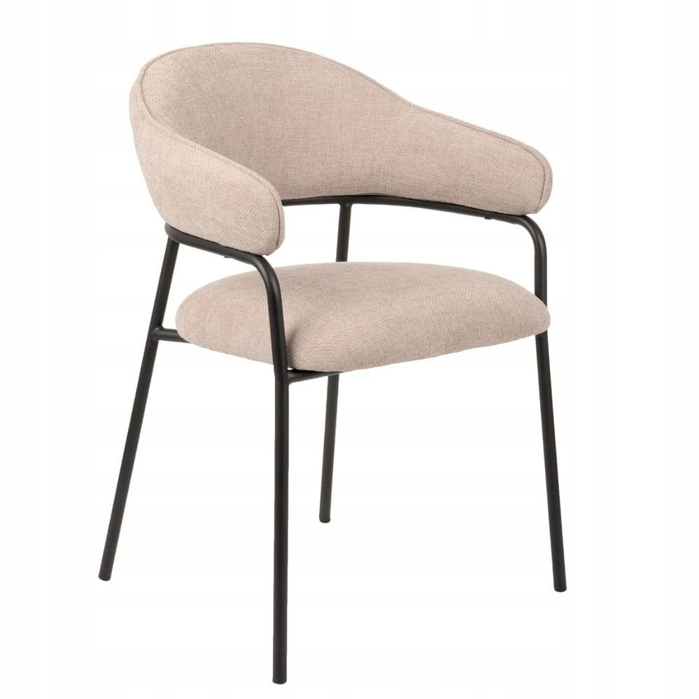 Avida Design Bianca minkšta valgomojo kėdė Loft Living Room, smėlio spalvos porankiai