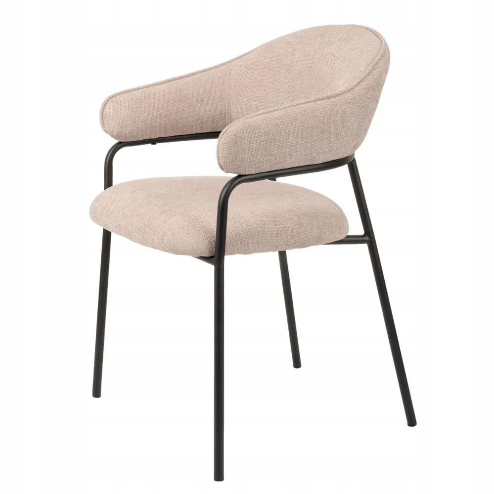 Avida Design Bianca minkšta valgomojo kėdė Loft Living Room, smėlio spalvos porankiai