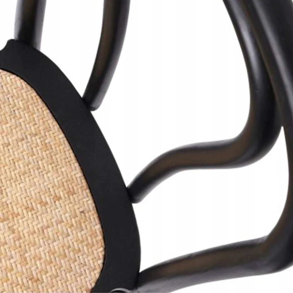 Avida Design Borgo Juodas Natural Rattan medinė kėdė Vintage Retro svetainės terasa