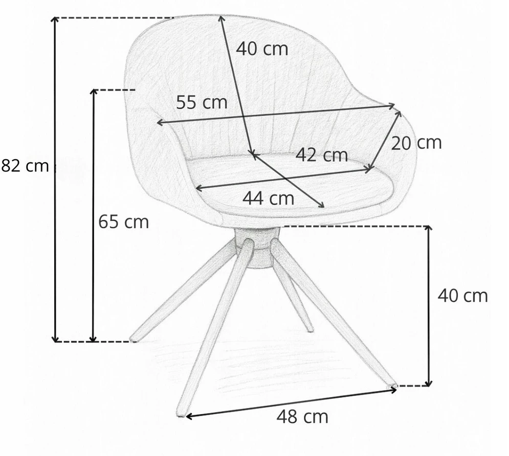 Avida Design Greta rusvai gelsvas minkšta pasukama kėdė Home Office Living Room valgomajam