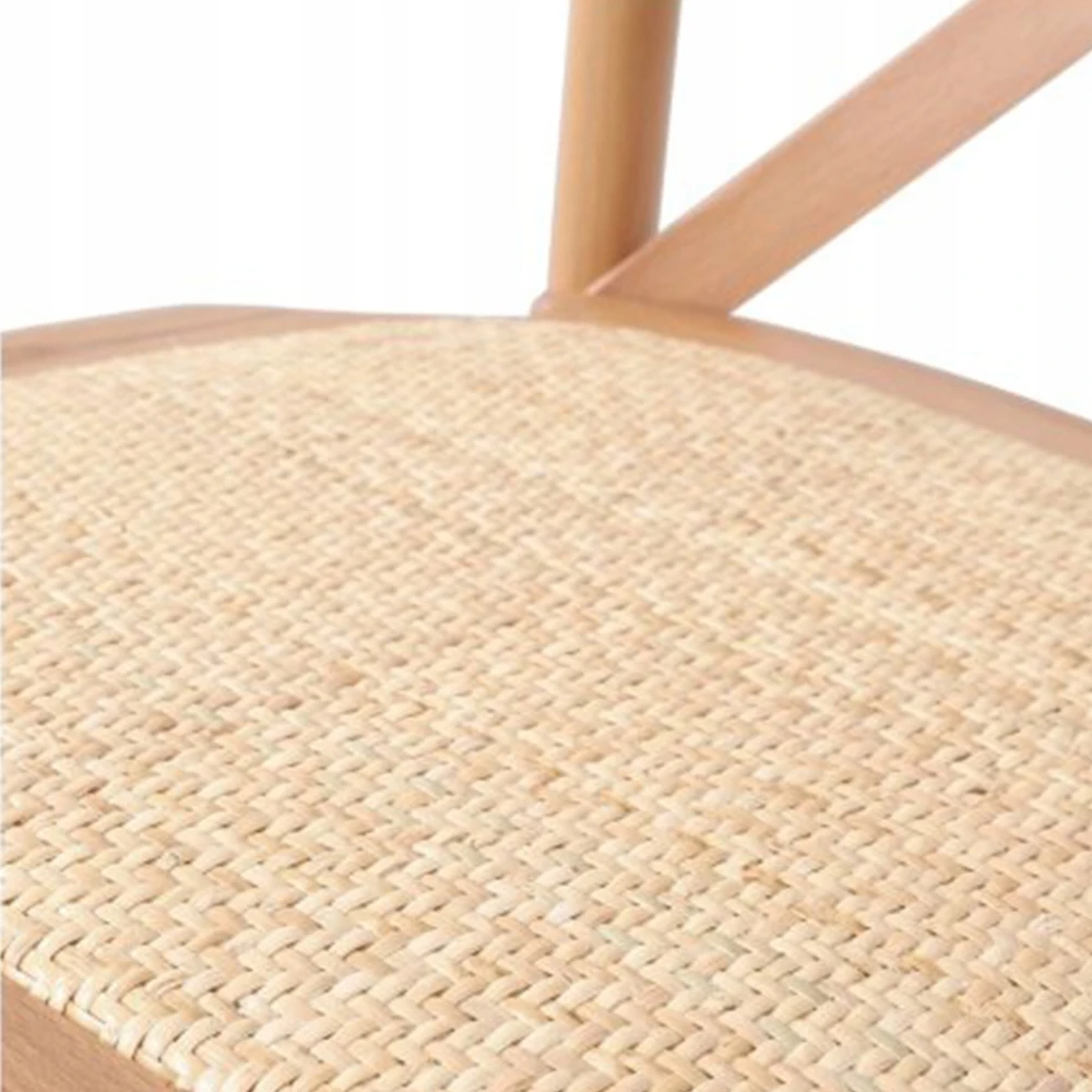Avida Design Medinė kėdė Solido Natural Rattan Natural Boho Svetainė Balkonas Terasa