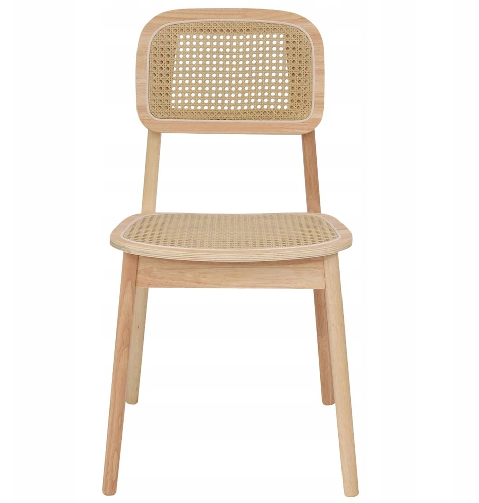 Avida Design Savio Rattan medinė kėdė, natūrali skandinaviška Japandi boho guma
