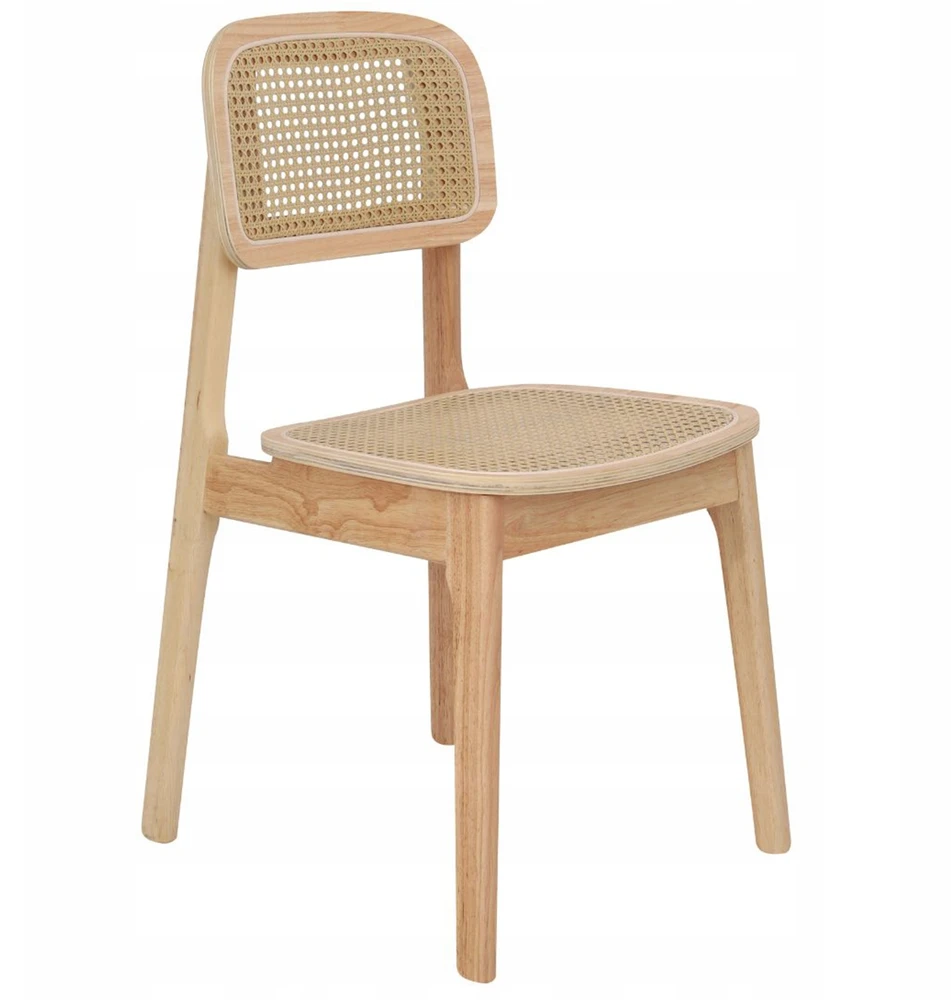 Avida Design Savio Rattan medinė kėdė, natūrali skandinaviška Japandi boho guma