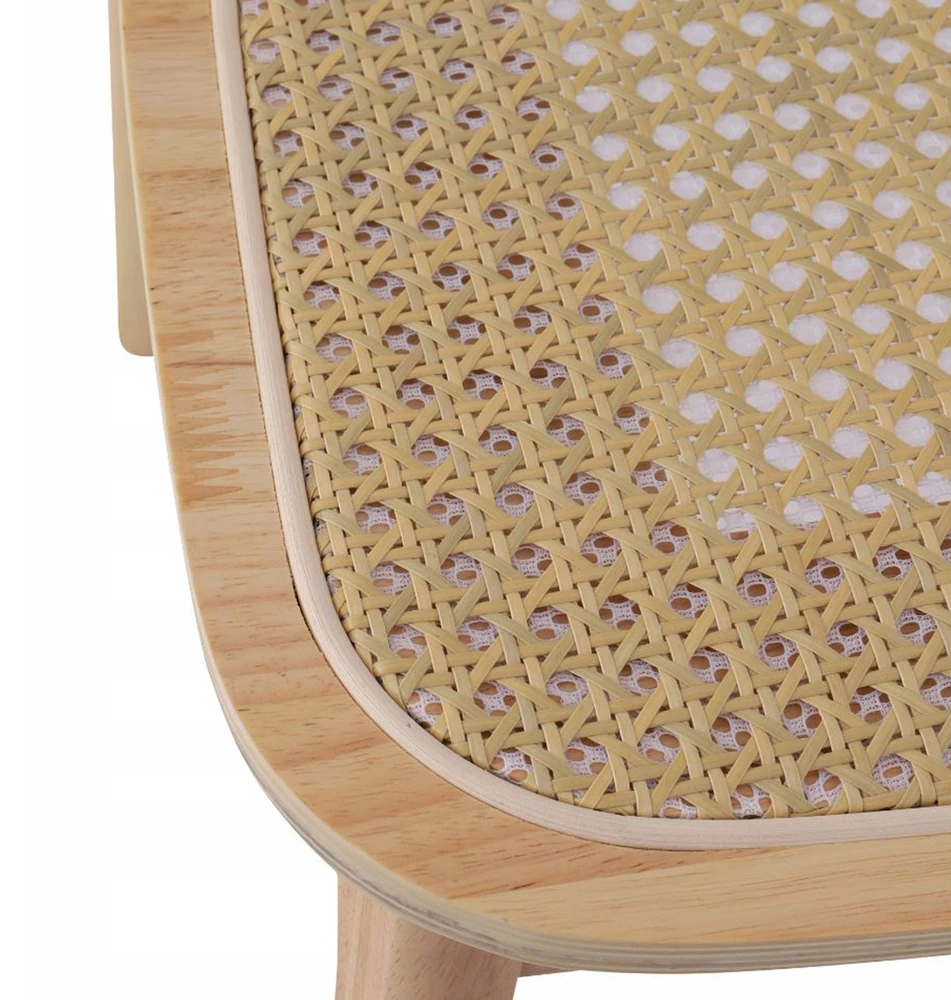 Avida Design Savio Rattan medinė kėdė, natūrali skandinaviška Japandi boho guma