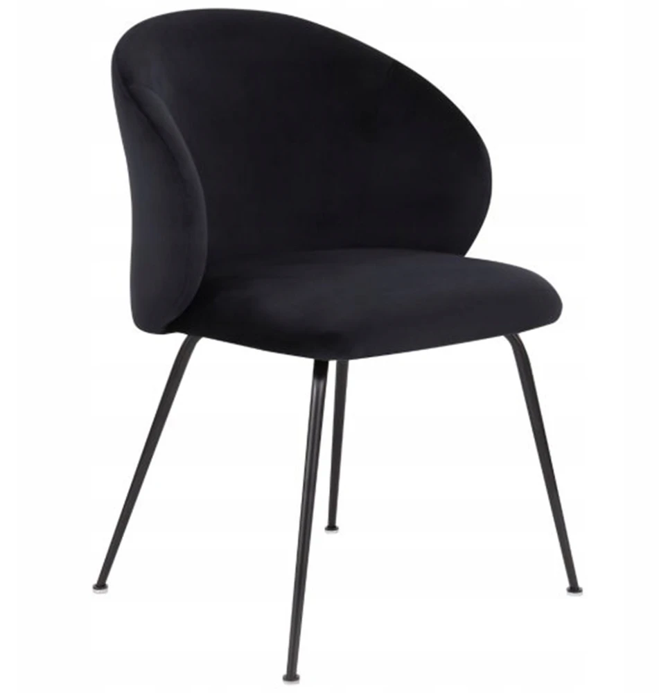 Avida Design Valgomojo kėdė svetainės stalui, minkšta SNAP Ganta Loft Welwet Juodas