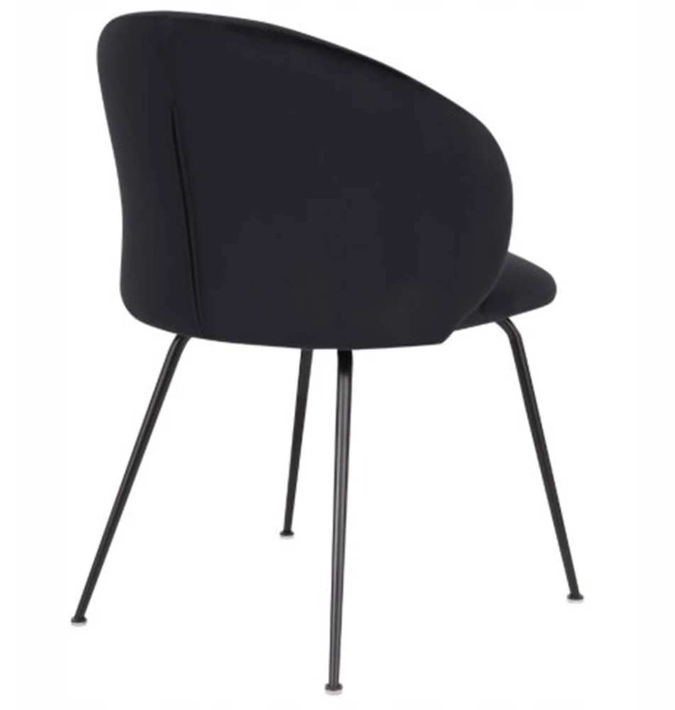 Avida Design Valgomojo kėdė svetainės stalui, minkšta SNAP Ganta Loft Welwet Juodas