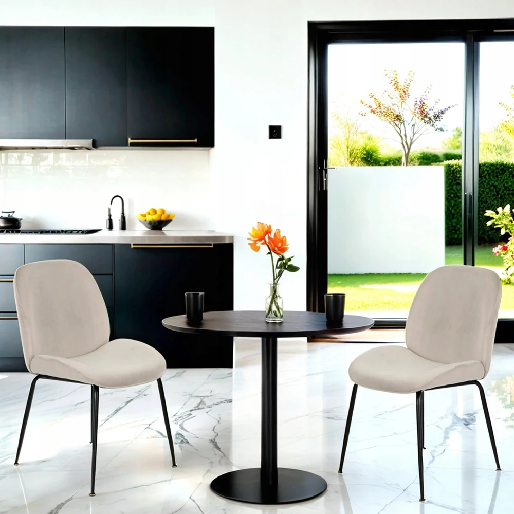 Avida Design Valgomojo kėdė svetainės stalui, minkšta SNAP Dori Loft Welvet rusvai gelsvas