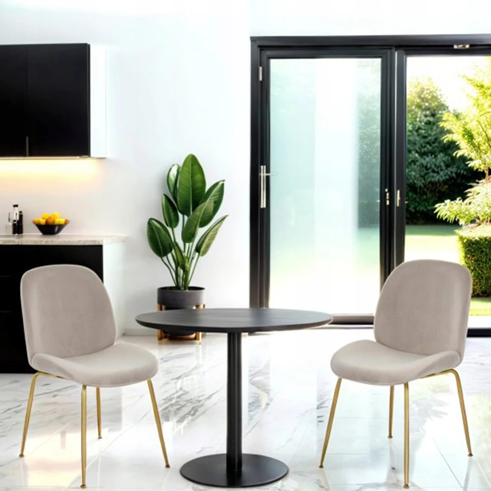 Avida Design Valgomojo kėdė svetainės stalui, minkšta SNAP Dori Loft Welvet rusvai gelsvas