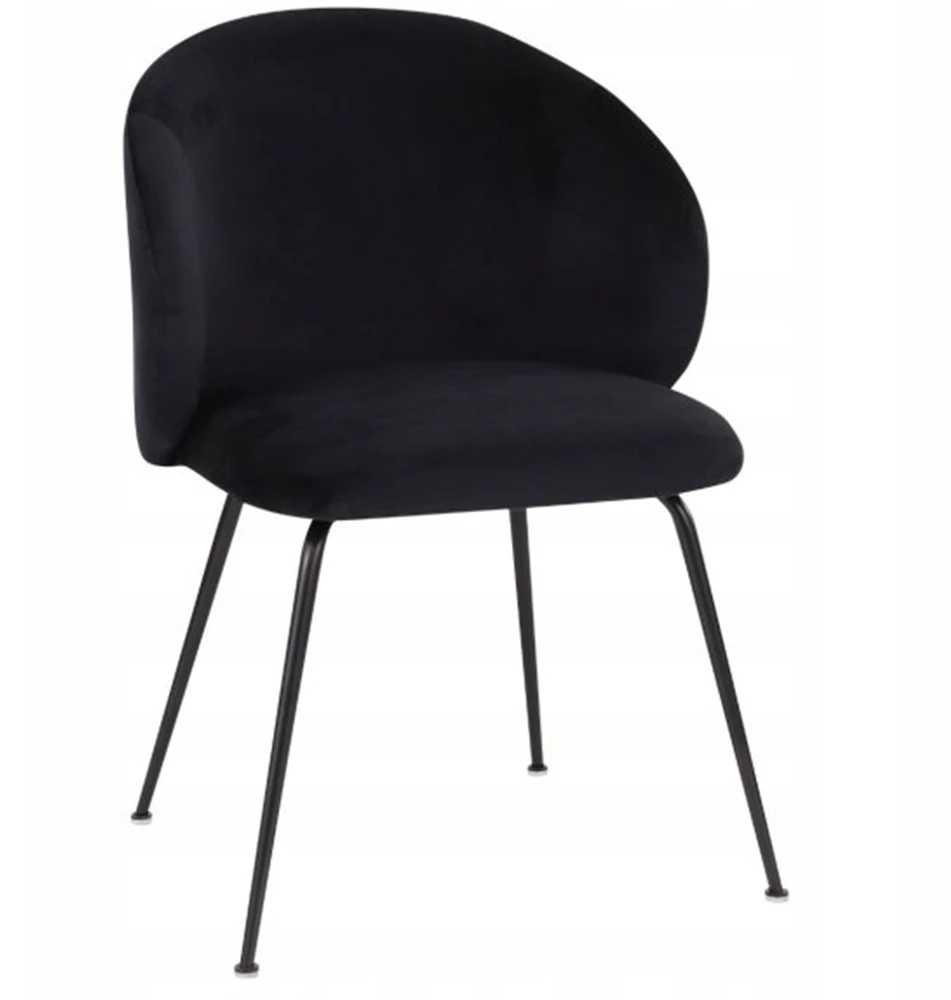 Avida Design Valgomojo kėdė svetainės stalui, minkšta SNAP Ganta Loft Welwet Juodas