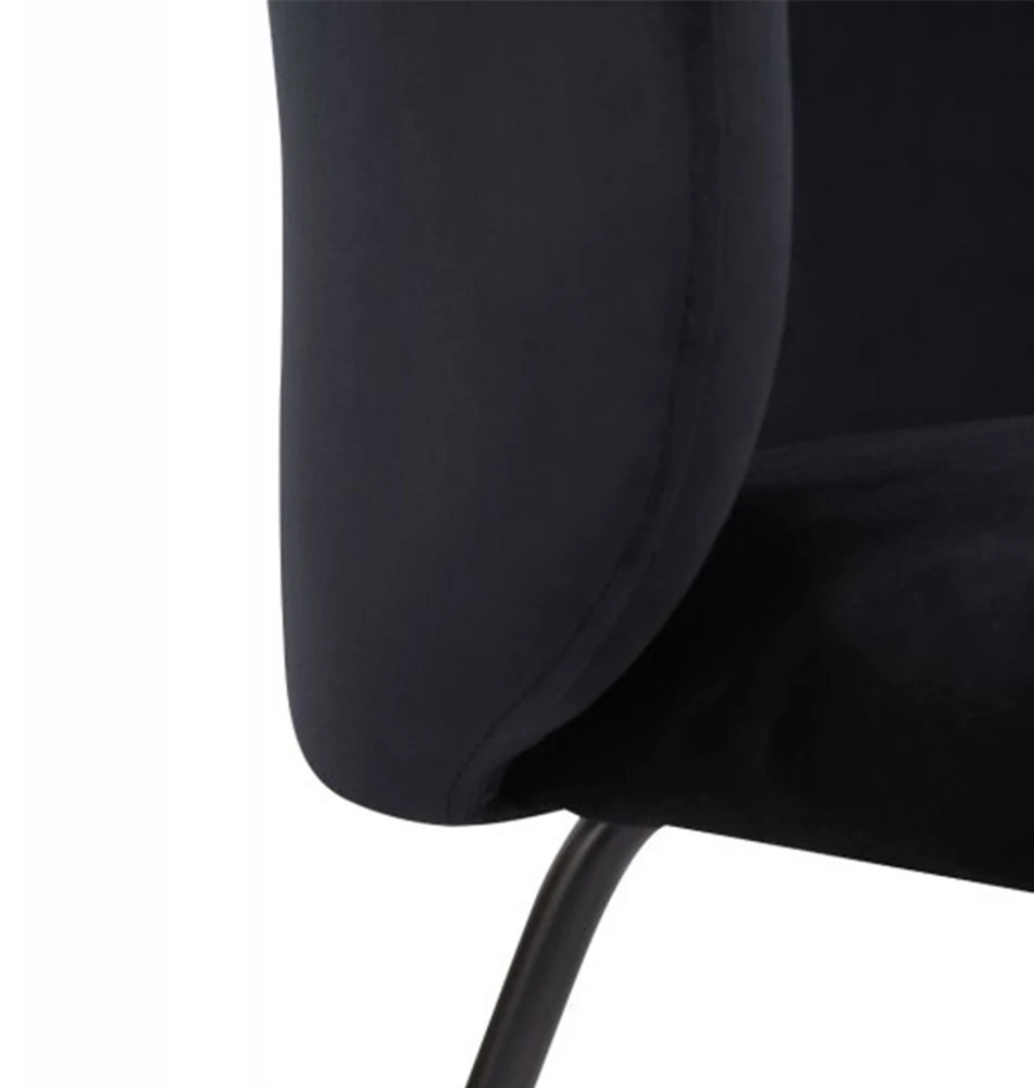 Avida Design Valgomojo kėdė svetainės stalui, minkšta SNAP Ganta Loft Welwet Juodas