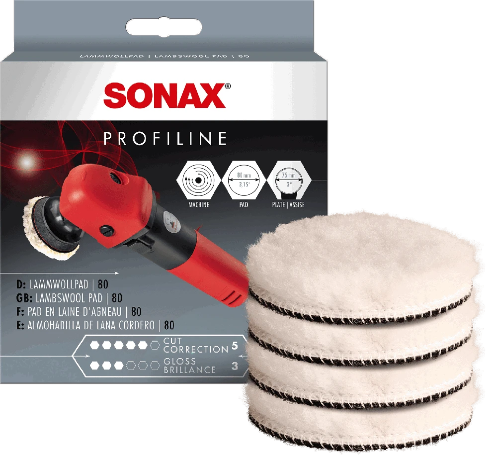 SONAX Avikailio poliravimo padas, 80mm 494141