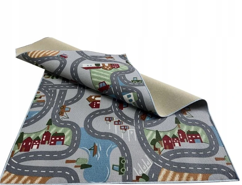 AW DYWAN ULICE MIASTO Auta Cars 150x200 Scanroad pilka-mėlyna