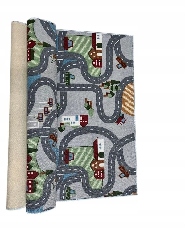 AW DYWAN ULICE MIASTO Auta Cars 150x200 Scanroad pilka-mėlyna