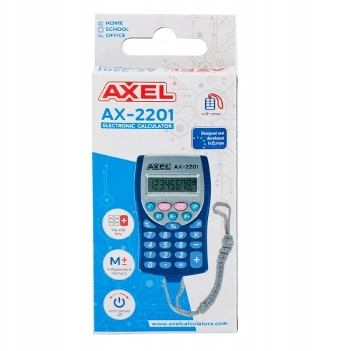 Axel Ax-2201 biuro skaičiuoklis, kompaktiškas, su dirželiu