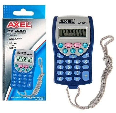 Axel Ax-2201 biuro skaičiuoklis, kompaktiškas, su dirželiu