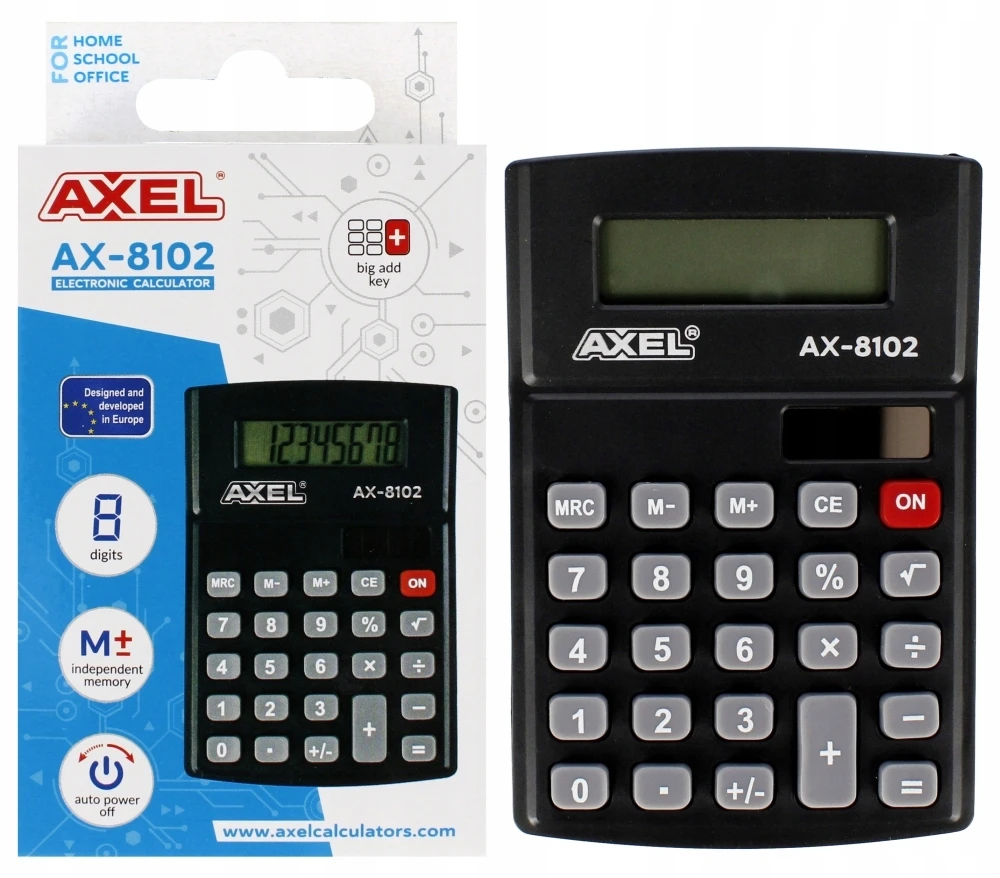 Axel Ax-8102 biuro skaičiuoklis, 8 skaitmenų